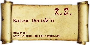 Kaizer Dorián névjegykártya
